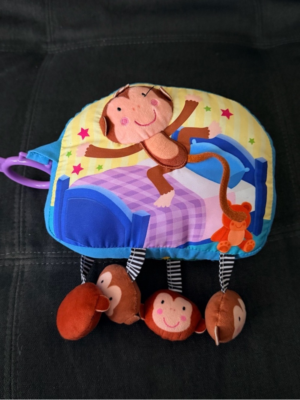 Plush Monkey Activity Book Toy for Kids - Blue